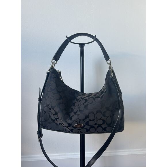 COACH Signature 2-Way Shoulder Bag F36716 2015 in Black and Leather Read PLS - Picture 5 of 13